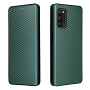 For Blackview A100 Carbon Fiber Texture Horizontal Flip TPU + PC + PU Leather Case with Card Slot(Green)