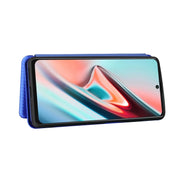 For Blackview A100 Carbon Fiber Texture Horizontal Flip TPU + PC + PU Leather Case with Card Slot(Blue)
