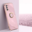 For OPPO Reno6 Pro+ 5G XINLI Straight 6D Plating Gold Edge TPU Shockproof Case with Ring Holder(Cherry Purple) - OPPO Cases by XINLI | Online Shopping South Africa | PMC TechLife