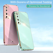 For Huawei nova 7 5G XINLI Straight 6D Plating Gold Edge TPU Shockproof Case(Black)