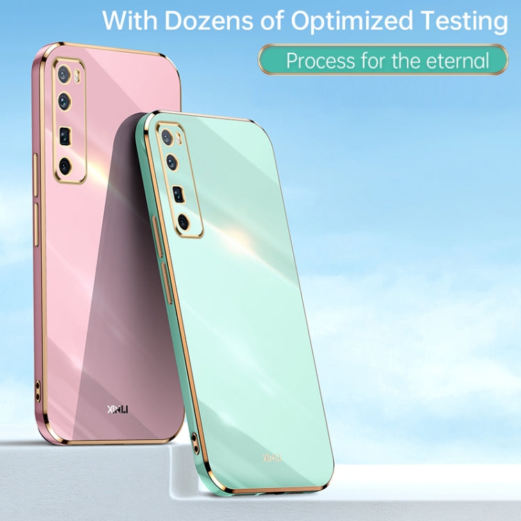 For Huawei nova 7 5G XINLI Straight 6D Plating Gold Edge TPU Shockproof Case(Black)