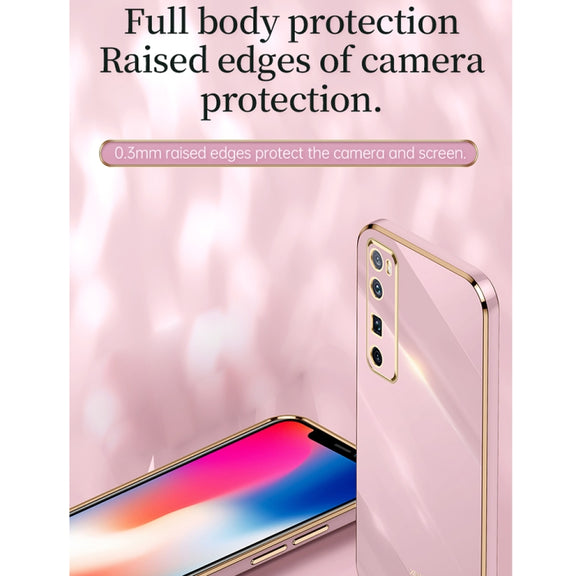 For Huawei nova 7 5G XINLI Straight 6D Plating Gold Edge TPU Shockproof Case(Black)