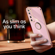 For Huawei nova 7 5G XINLI Straight Edge 6D Electroplate TPU Phone Case with Ring Holder(Black)