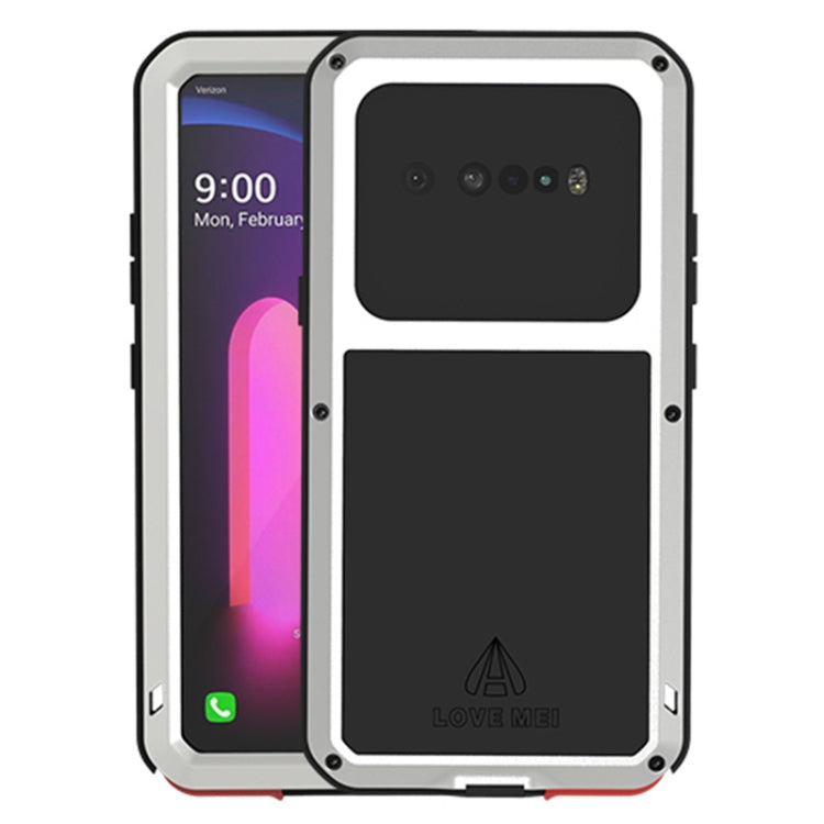 For LG V60 ThinQ 5G LOVE MEI Metal Shockproof Water-resistant Dustproof Protective Case with Glass(Silver)