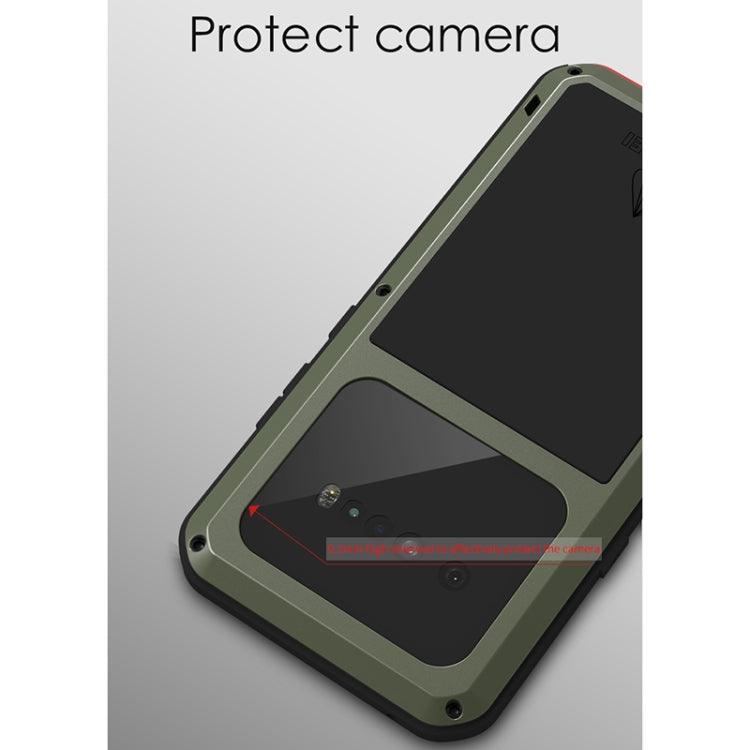 For LG V60 ThinQ 5G LOVE MEI Metal Shockproof Water-resistant Dustproof Protective Case with Glass(Silver)