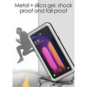 For LG V60 ThinQ 5G LOVE MEI Metal Shockproof Water-resistant Dustproof Protective Case with Glass(Red)