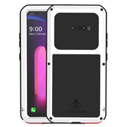 For LG V60 ThinQ 5G LOVE MEI Metal Shockproof Water-resistant Dustproof Protective Case with Glass(White)