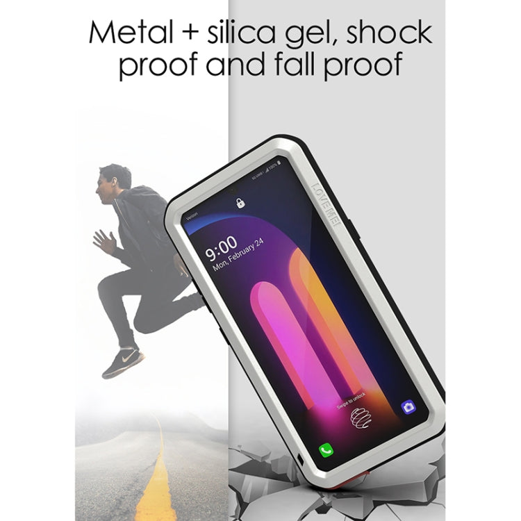 For LG V60 ThinQ 5G LOVE MEI Metal Shockproof Water-resistant Dustproof Protective Case with Glass(Yellow)