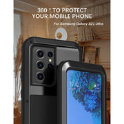 For Samsung Galaxy S21 Ultra 5G LOVE MEI Metal Shockproof Water-resistant Dustproof Protective Case without Glass(Yellow)