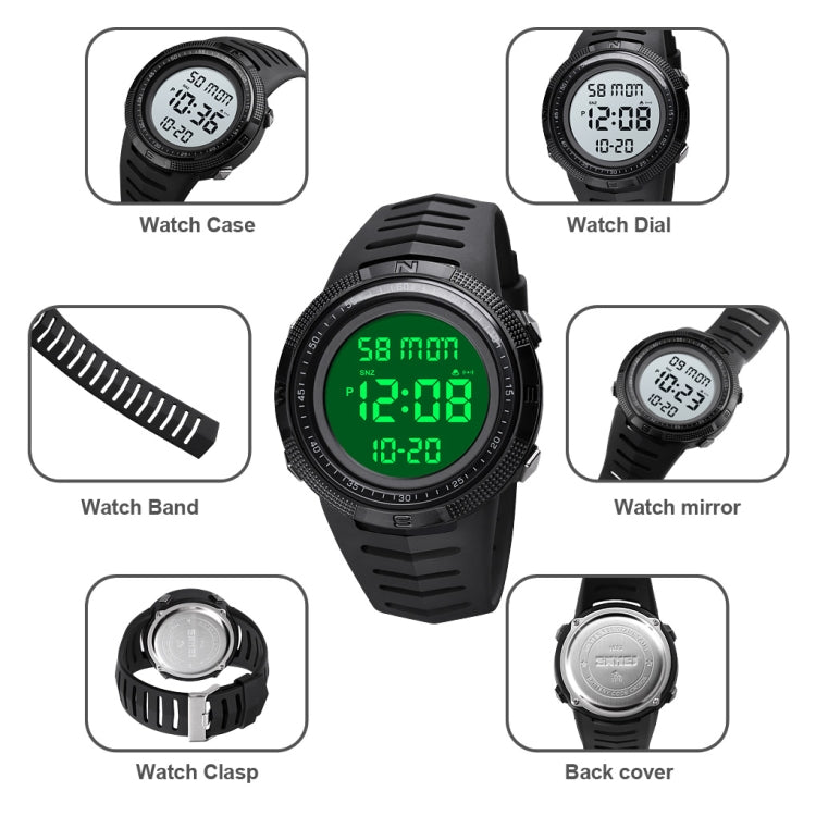 SKMEI 1632 Dual Time Display Luminous Electronic Watch, Support Alarm Clock(Golden White)