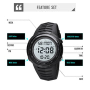 SKMEI 1632 Dual Time Display Luminous Electronic Watch, Support Alarm Clock(Black and White)