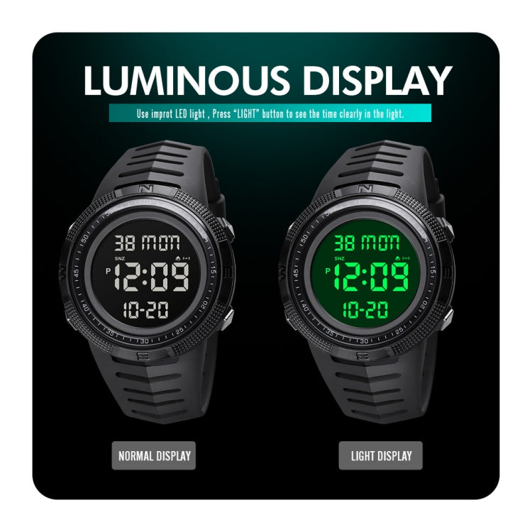 SKMEI 1632 Dual Time Display Luminous Electronic Watch, Support Alarm Clock(Golden White)