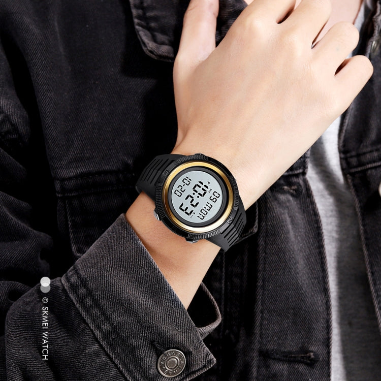 SKMEI 1632 Dual Time Display Luminous Electronic Watch, Support Alarm Clock(Golden White)
