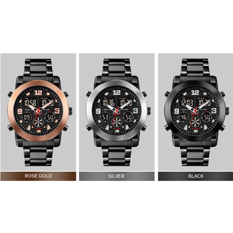 SKMEI 1642 Three-time Display Luminous Electronic Watch, Support Alarm Clock(Rose Gold)