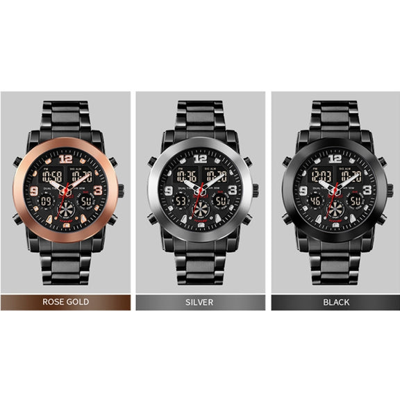 SKMEI 1642 Three-time Display Luminous Electronic Watch, Support Alarm Clock(Rose Gold)