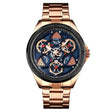 SKMEI 1678 Men Waterproof Quartz Watch with Rotatable Gear Dial(Rose Gold Shell Blue Surface) - free shipping - PMC TechLife - Order now!