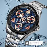 SKMEI 1678 Men Water-resistant Quartz Watch with Rotatable Gear Dial(Black Shell Black Surface)