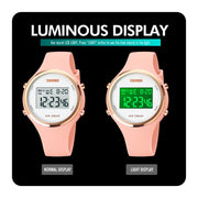 SKMEI 1720 Round Dial LED Digital Display Luminous Silicone Strap Electronic Watch(Pink)