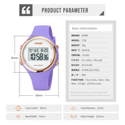 SKMEI 1720 Round Dial LED Digital Display Luminous Silicone Strap Electronic Watch(Light Green)