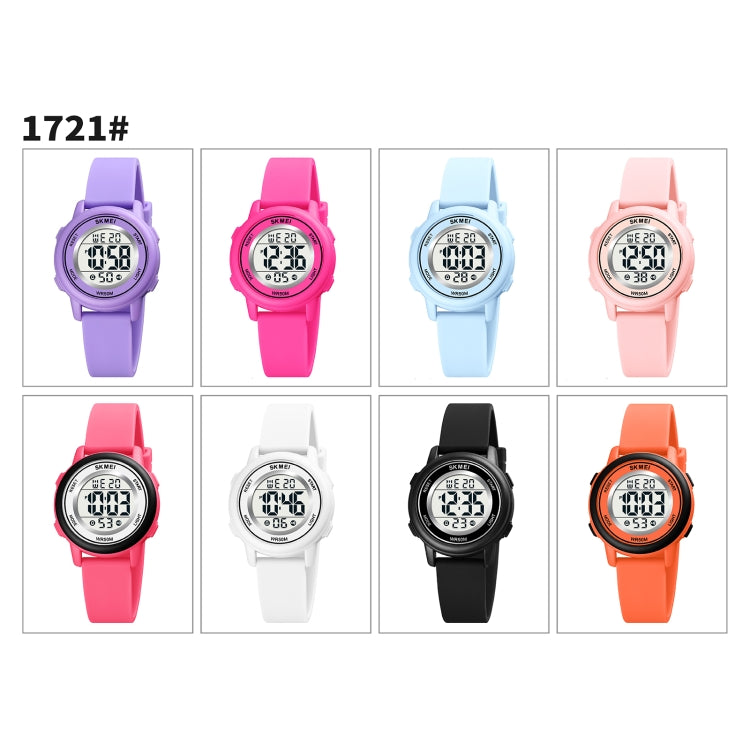SKMEI 1721 Triplicate Round Dial LED Digital Display Luminous Silicone Strap Electronic Watch(Pink)