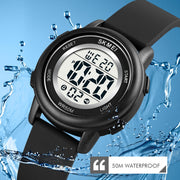 SKMEI 1721 Triplicate Round Dial LED Digital Display Luminous Silicone Strap Electronic Watch(Pink)