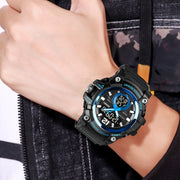 SKMEI 1725 Three Time LED Digital Display Timing Luminous Electronic Watch(Black)