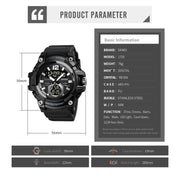 SKMEI 1725 Three Time LED Digital Display Timing Luminous Electronic Watch(Black)