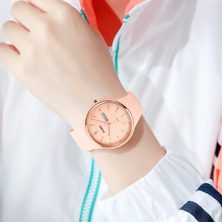 SKMEI 1747 Simple Bar scale Dial Silicone Strap Quartz Watch for Ladies(Black)