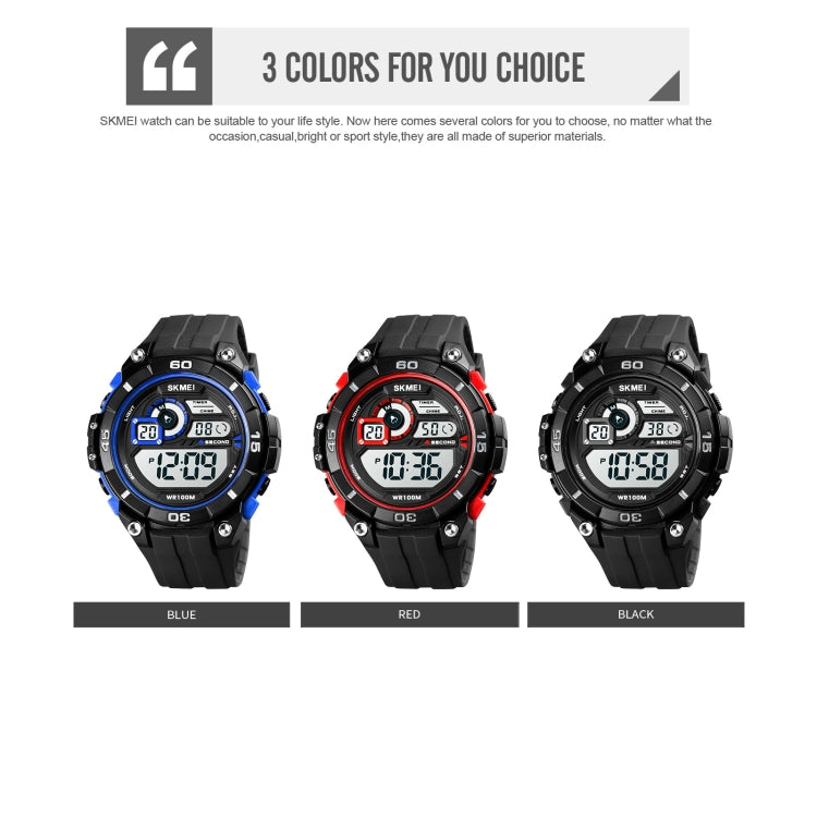 SKMEI 1756 Dual Time Countdown Alarm Clock Men Sports Luminous Electronic Watch(Red)