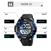 SKMEI 1756 Dual Time Countdown Alarm Clock Men Sports Luminous Electronic Watch(Red)
