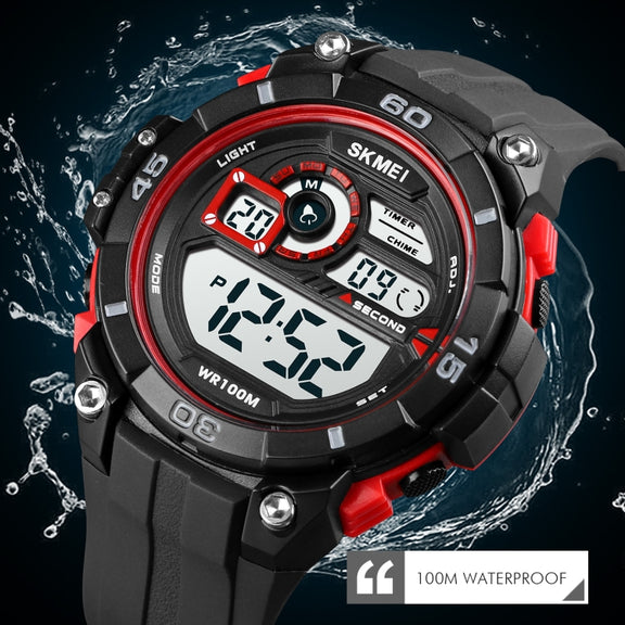 SKMEI 1756 Dual Time Countdown Alarm Clock Men Sports Luminous Electronic Watch(Black)
