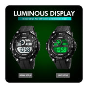 SKMEI 1756 Dual Time Countdown Alarm Clock Men Sports Luminous Electronic Watch(Black)