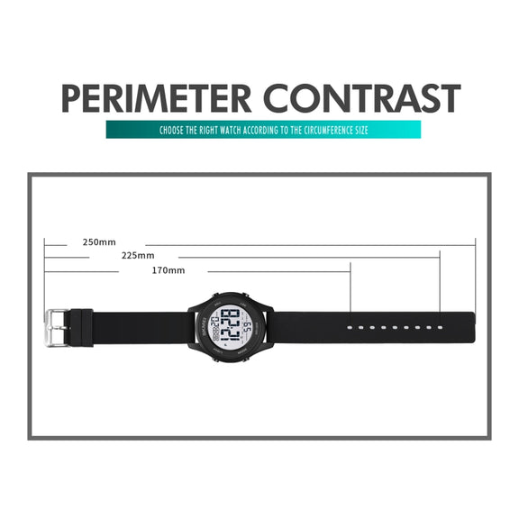 SKMEI 1758 Multifunctional LED Digital Display Luminous Silicone Strap Electronic Watch(Dark Blue)