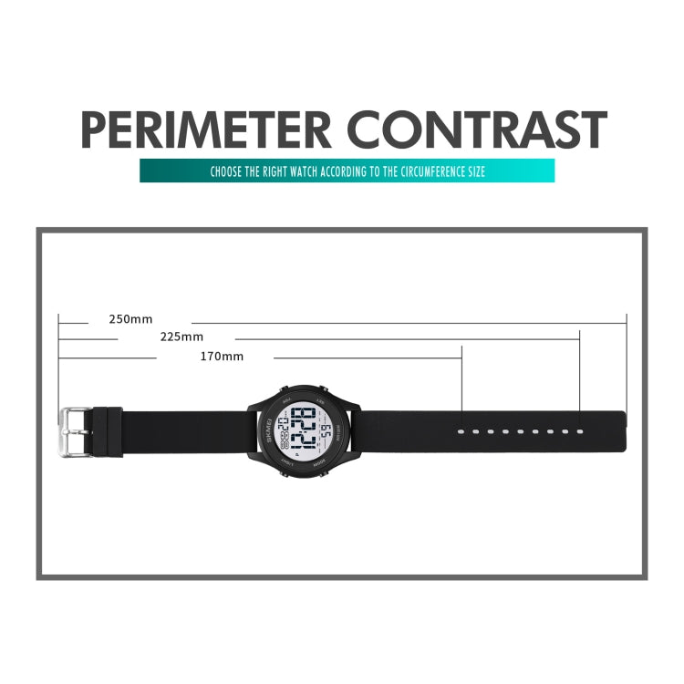SKMEI 1758 Multifunctional LED Digital Display Luminous Silicone Strap Electronic Watch(Dark Blue)