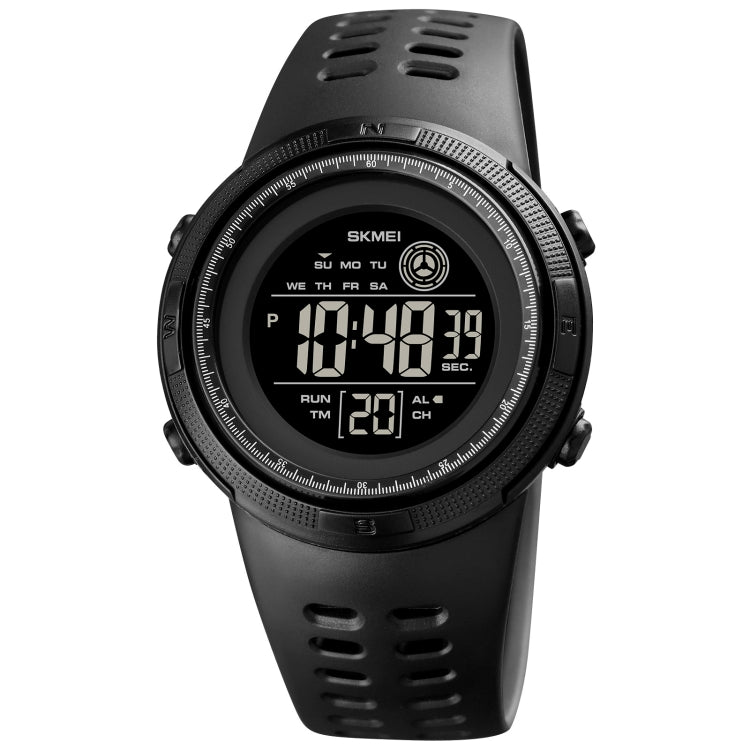 SKMEI 1773 Triplicate Round LED Dual Time Digital Display Colorful Backlight Electronic Watch(Black)