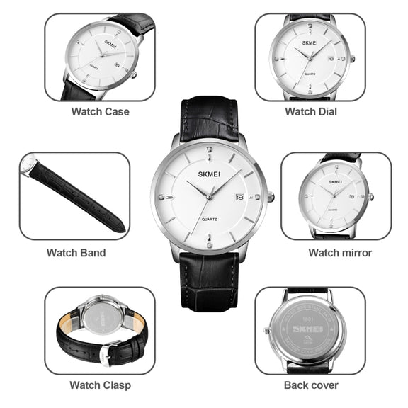 SKMEI 1801 Men Casual Calendar Quartz Watch(BLack)