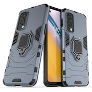 For OnePlus Nord 2 5G PC + TPU Shockproof Protective Case with Magnetic Ring Holder(Navy Blue)