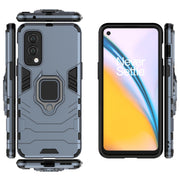 For OnePlus Nord 2 5G PC + TPU Shockproof Protective Case with Magnetic Ring Holder(Navy Blue)