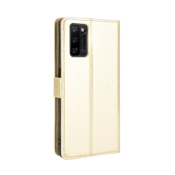 For Blackview A100 Crazy Horse Texture Horizontal Flip Leather Case with Holder & Card Slots & Lanyard(Gold)