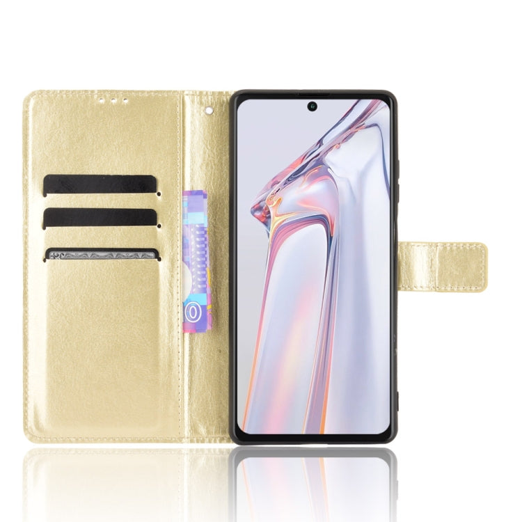 For Blackview A100 Crazy Horse Texture Horizontal Flip Leather Case with Holder & Card Slots & Lanyard(Gold)