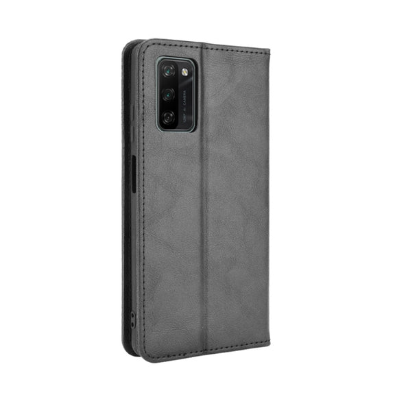 For Blackview A100 Magnetic Buckle Retro Crazy Horse Texture Horizontal Flip Leather Case with Holder & Card Slots & Photo Frame(Black)