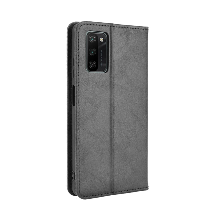 For Blackview A100 Magnetic Buckle Retro Crazy Horse Texture Horizontal Flip Leather Case with Holder & Card Slots & Photo Frame(Black)