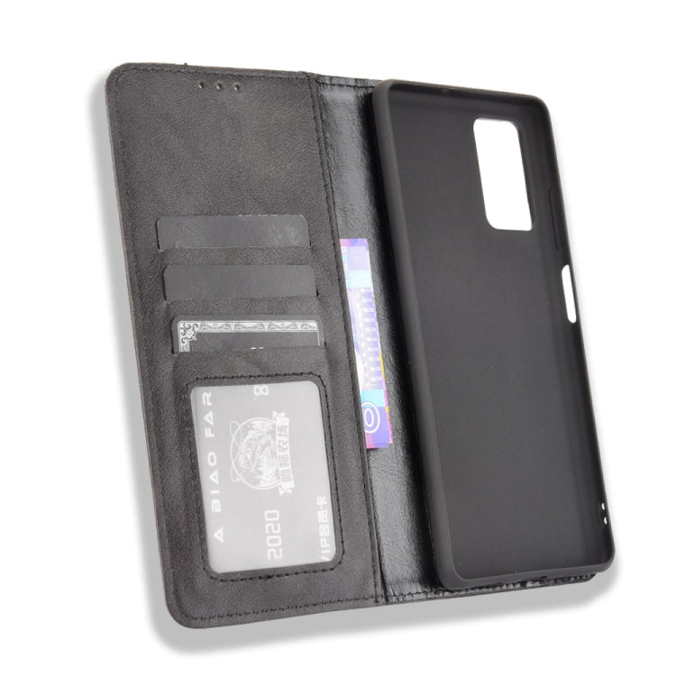 For Blackview A100 Magnetic Buckle Retro Crazy Horse Texture Horizontal Flip Leather Case with Holder & Card Slots & Photo Frame(Black)