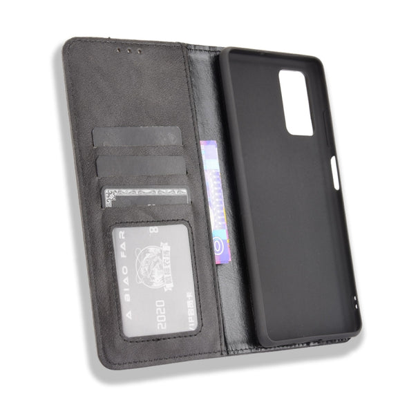 For Blackview A100 Magnetic Buckle Retro Crazy Horse Texture Horizontal Flip Leather Case with Holder & Card Slots & Photo Frame(Black)