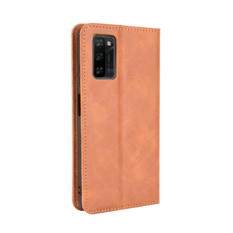 For Blackview A100 Magnetic Buckle Retro Crazy Horse Texture Horizontal Flip Leather Case with Holder & Card Slots & Photo Frame(Brown)