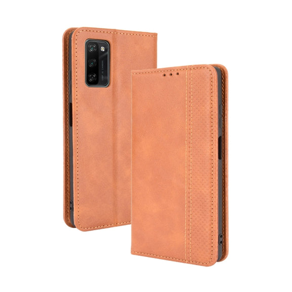 For Blackview A100 Magnetic Buckle Retro Crazy Horse Texture Horizontal Flip Leather Case with Holder & Card Slots & Photo Frame(Brown)