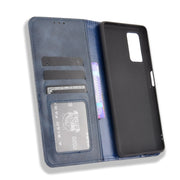 For Blackview A100 Magnetic Buckle Retro Crazy Horse Texture Horizontal Flip Leather Case with Holder & Card Slots & Photo Frame(Blue)