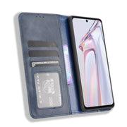 For Blackview A100 Magnetic Buckle Retro Crazy Horse Texture Horizontal Flip Leather Case with Holder & Card Slots & Photo Frame(Blue)