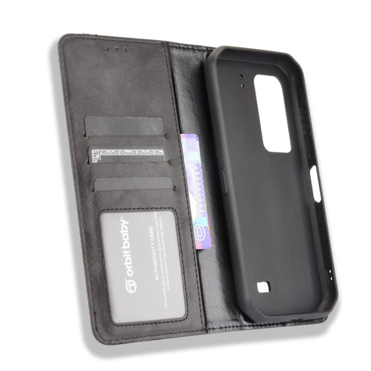 For Ulefone Armor 11 5G / Armor 11T 5G Magnetic Buckle Retro Crazy Horse Texture Horizontal Flip Leather Case with Holder & Card Slots & Photo Frame(Black)