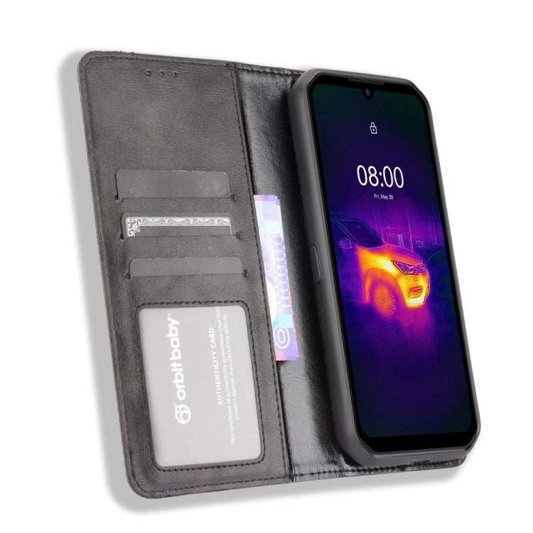 For Ulefone Armor 11 5G / Armor 11T 5G Magnetic Buckle Retro Crazy Horse Texture Horizontal Flip Leather Case with Holder & Card Slots & Photo Frame(Black)